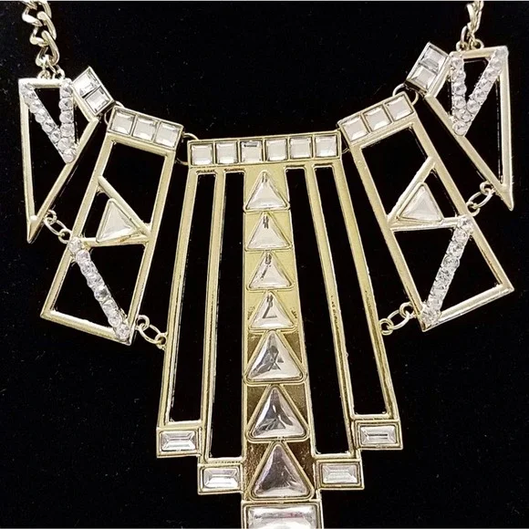 7 Charming Sisters Statement Necklace Gold-Tone Crystal - Picture 4 of 11